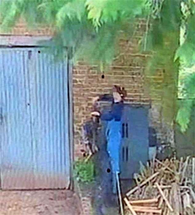 The CCTV footage shows them trying to hide River's blood-soaked body in the corner behind a bush before the group flees like cowards.