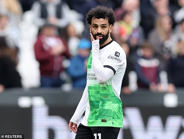 Salah cut a frustrated figure as he entered the fray at the London Stadium with just over ten minutes to go