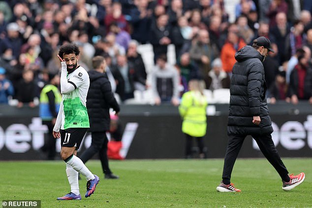 Salah was walking straight down the tunnel at full-time when Klopp passed him on the pitch