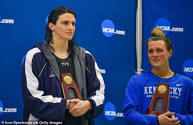 The federal lawsuit, the first of its kind, centers on Lia Thomas, seen with Gaines, who won the 2022 NCAA swimming championships as a student at the University of Pennsylvania.