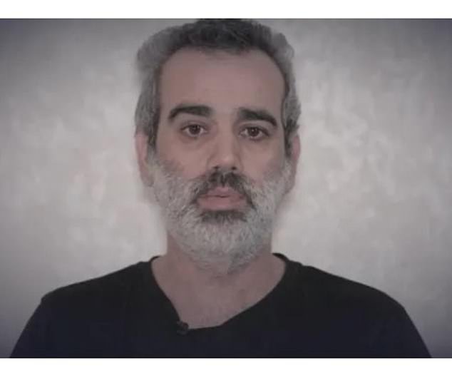 Omri Miran (pictured), 46, also appears in the edited three-minute video, in which the pair call for a hostage deal between Hamas and Israel