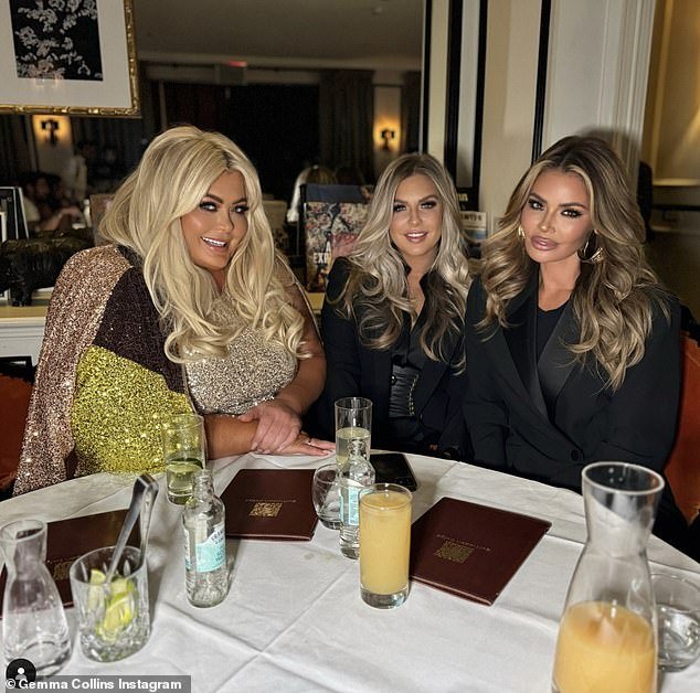 Earlier in the day, Gemma also shared a stunning photo of her posing at the dining table with Chloe and their mutual friend
