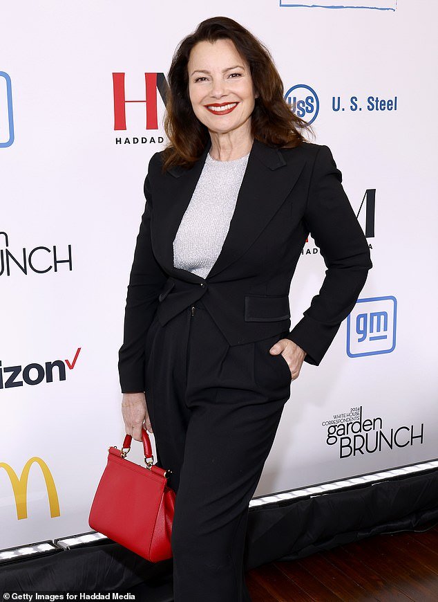 The Nanny's Fran Drescher, 66, also showed up at the annual brunch and looked stunning in a black suit with high-waisted trousers, which she paired with a soft gray top and a red bag for a pop of color
