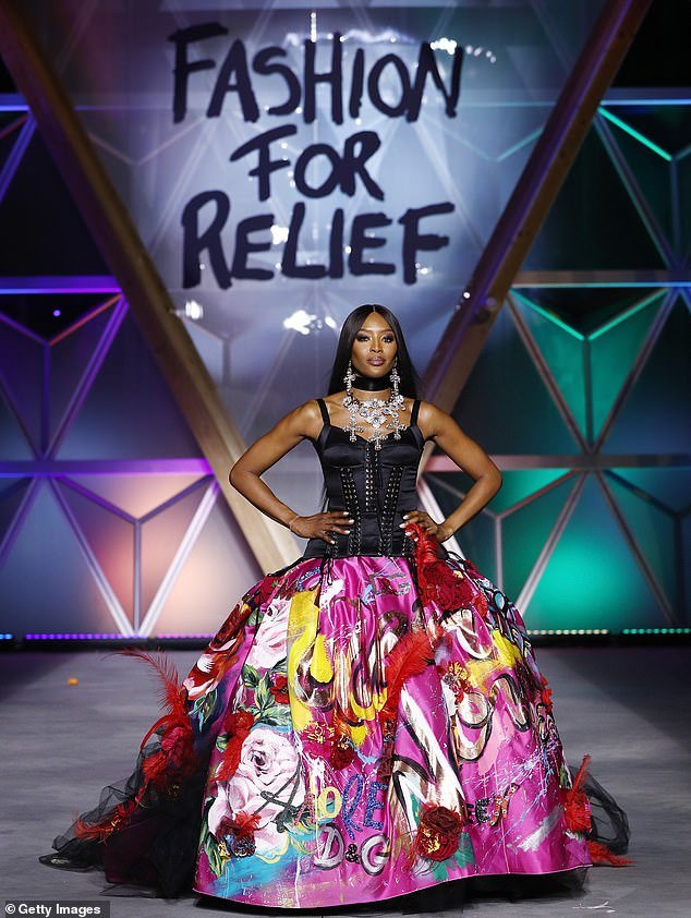 The Charity Commission said it is still investigating Fashion For Relief, which Ms Campbell founded in 2005 (Photo: Ms Campbell at a Fashion For Relief show in Cannes in 2018)