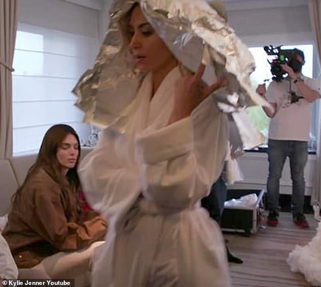 Kylie Jenner later posted a YouTube video about her own preparations for the Met Ball – including a visit she paid to Kim while the latter was getting her hair done