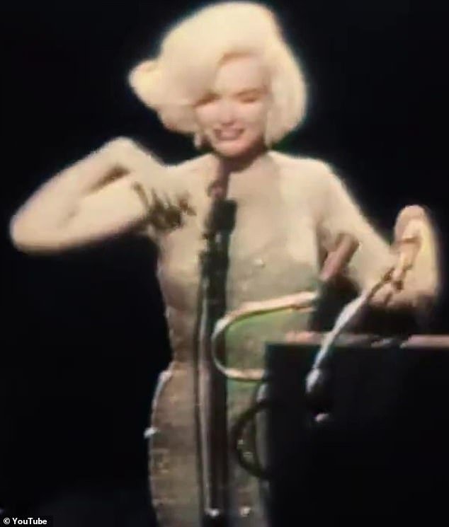 Marilyn herself had to be sewn into the gold gown she wore as she seductively sang Happy Birthday To You to John F. Kennedy three months before her death.