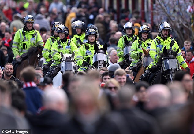 Police made a total of eight arrests in March in connection with United's victory over Liverpool in the FA Cup