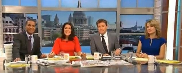 A flashback clip showed the presenter alongside Ben Shephard, Sean Fletcher and Charlotte Hawkins as Laura Tobin stood next to their desks