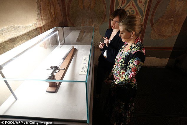 Sophie, Duchess of Edinburgh, visits St. Sophia's Cathedral in Kiev on Monday in the first visit by a member of the royal family to Ukraine since the Russian invasion