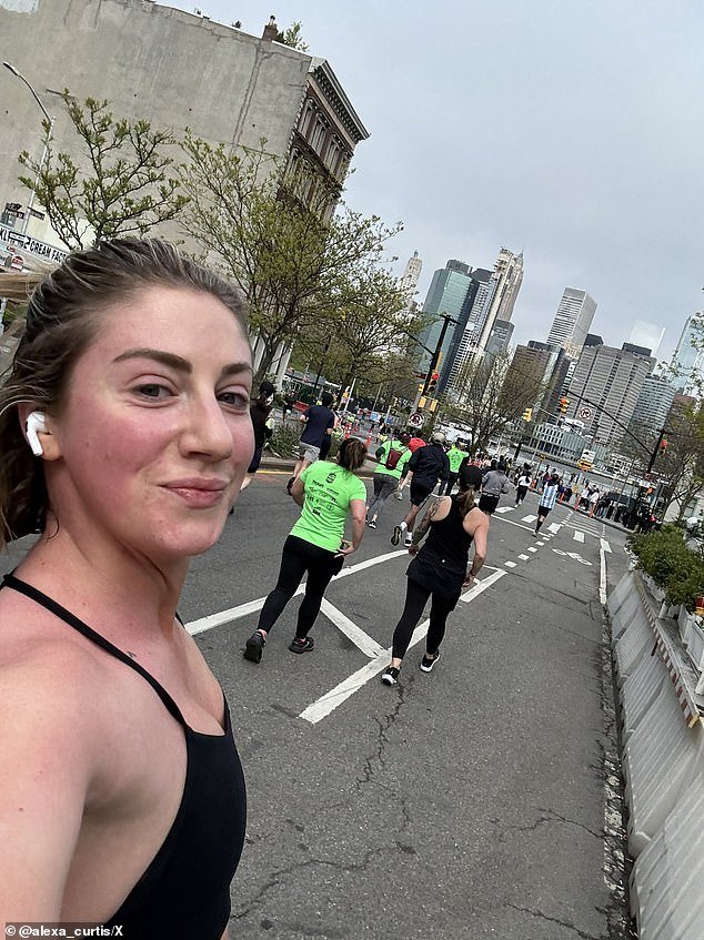 Curtis shared a video and tweet about her unregistered 13.1-mile run, skipping the $125 fee, highlighting the emotional significance of her run