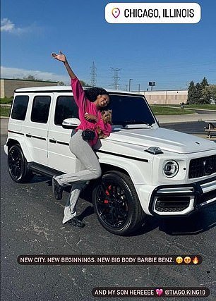 'New city.  New beginnings.  New Big Body Barbie Benz,” the former LSU star captioned her Instagram Story in which she posed with the car