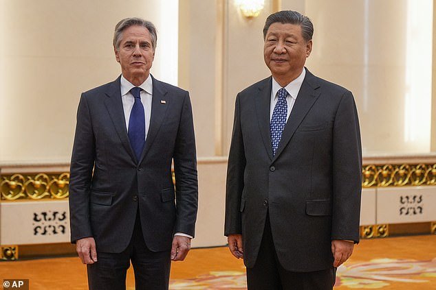 US Secretary of State Antony Blinken meets with Chinese President Xi Jinping at the Great Hall of the People