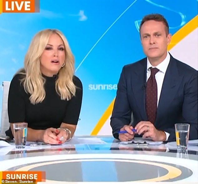 Matt 'Shirvo' Shirvington, 45, (right) and Monique Wright, 50, (left) were left stunned on Friday morning when they were confronted by a bizarre comedian live on TV