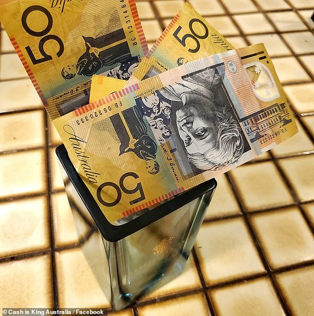 Fewer Australians are using cash (pictured) to make payments and a report from the ABA shows cash makes up just 13 percent of customer payments in Australia