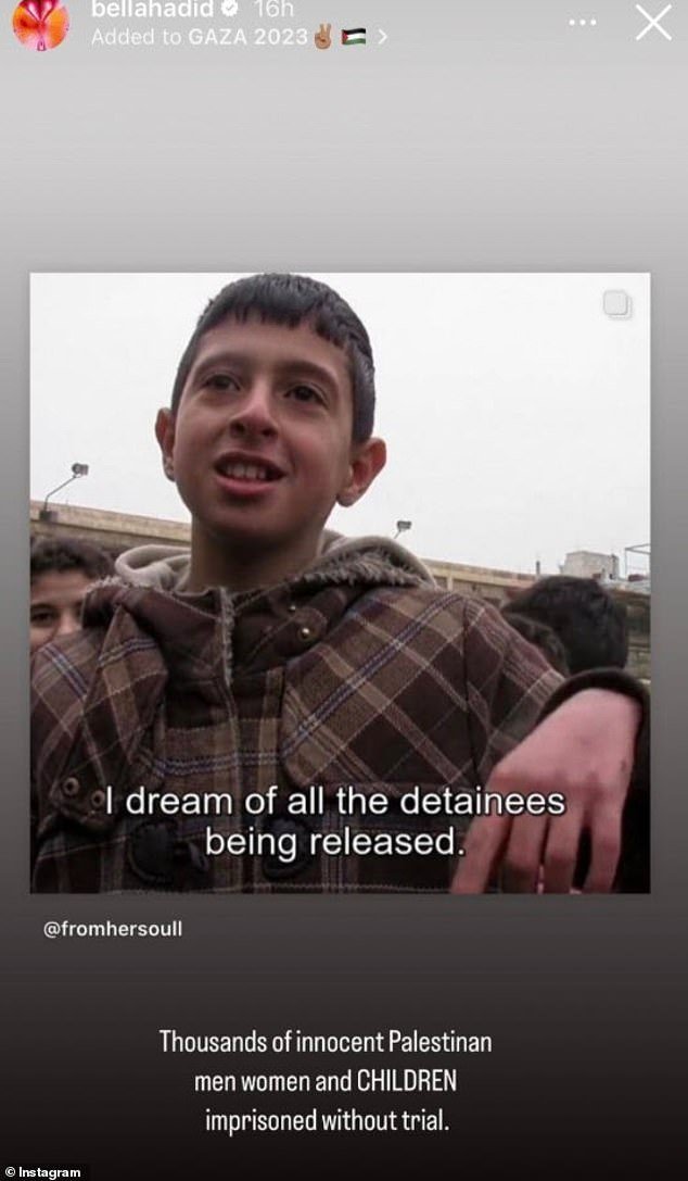 In November, the millionaire posted the same images of children in Syria sharing their hopes and dreams during the war, claiming they had been taken to Gaza.