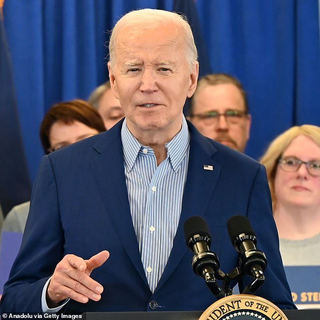 It was revealed that several younger staffers of the current president and other Democrats close to Biden (pictured) are using the nickname for Trump, referring to the head of the Third Reich.