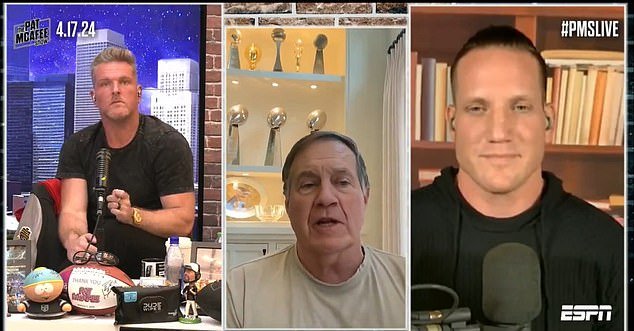 Pat McAfee has announced that Bill Belichick will join him in ESPN's coverage of the NFL Draft