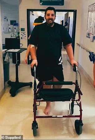 After his two-week coma, Theo had to learn to walk again and build up strength because his muscles became weak and exhausted