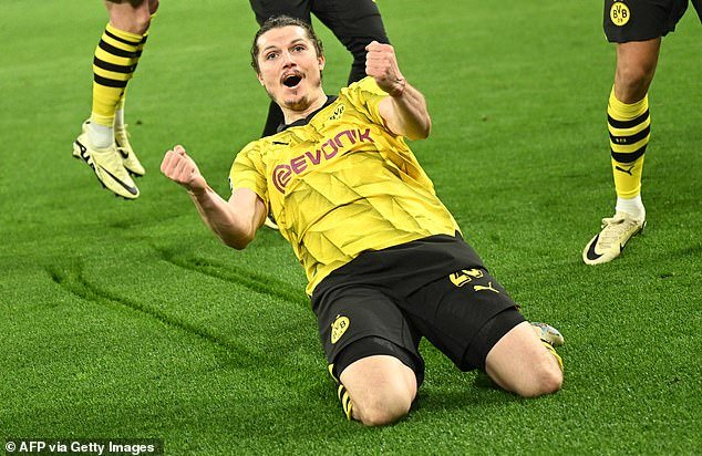 Marcel Sabitzer scored the crucial goal to send Borussia Dortmund through to the semi-finals