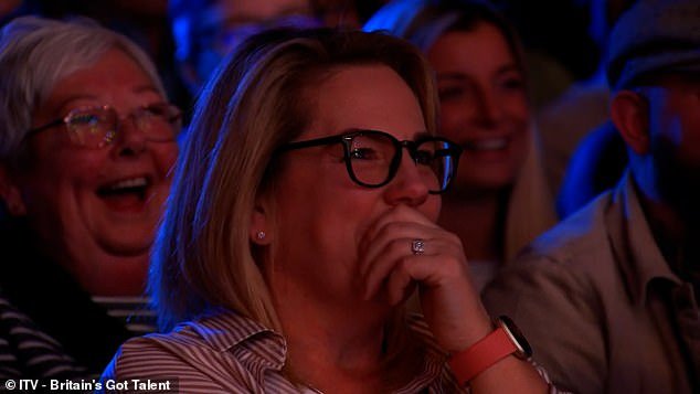 Harrison, 22, from Kent, sat quietly in the audience during Saturday night's show before shocking his parents when he took to the stage