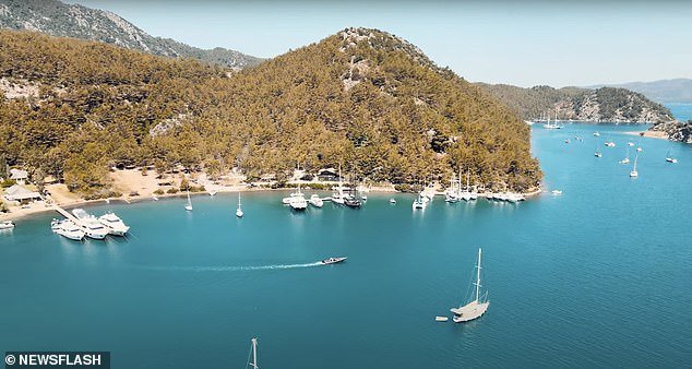 The 73-year-old was on a coastal trip with friends in Marmaris, Mugla province (pictured, file photo), when he jumped into the Mediterranean Sea as temperatures reached 25 degrees.