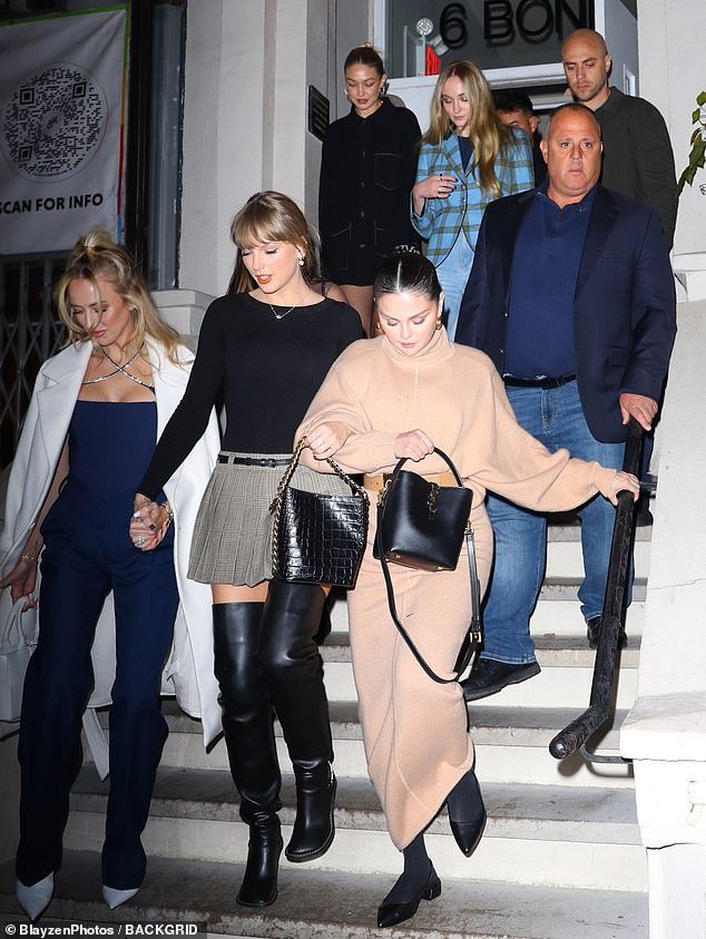 Swift even appeared to have accepted Mahomes into her very select group of girlfriends when they were pictured enjoying a night out alongside Selena Gomez and Sophie Turner in November.
