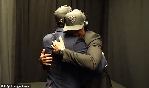 Caleb Williams and Rome Odunze shared a touching moment during the 2024 NFL Draft