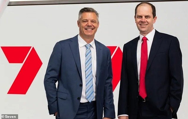 New Seven West Network CEO Jeff Howard (right) took over from James Warburton (left) on Friday.