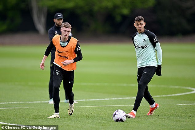 Cole Palmer (left) returned to training on Thursday after missing Chelsea's 5-0 defeat to Arsenal