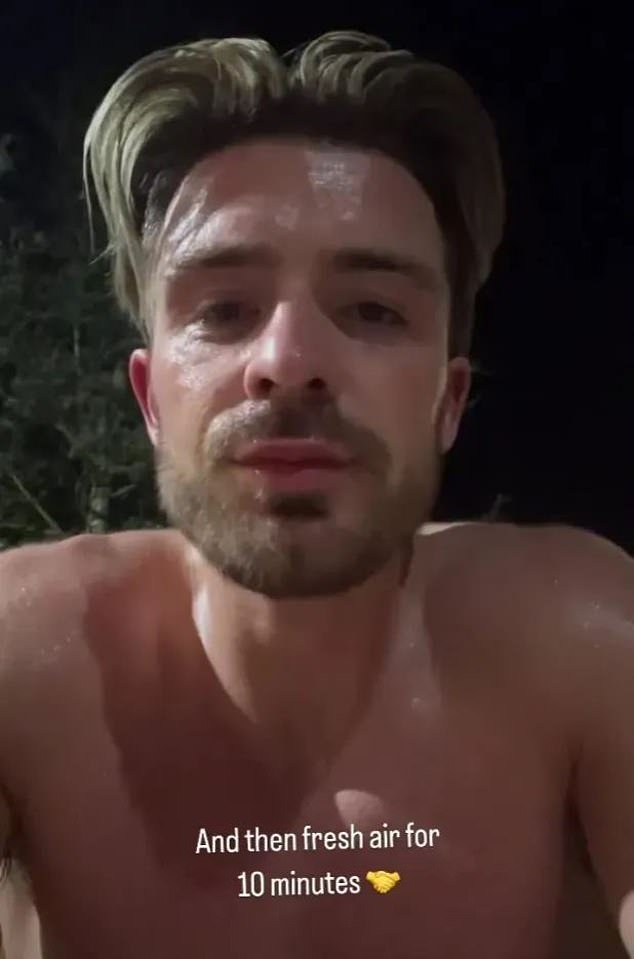 The Man City star shared photos of himself enjoying his new sauna