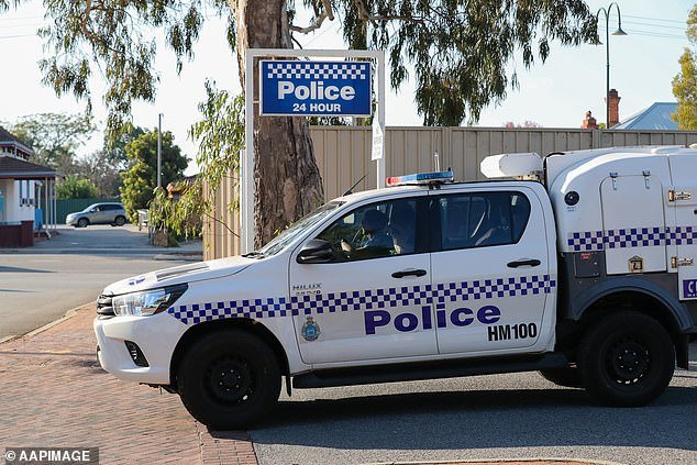 Donald Wade Davies was charged with grievous bodily harm by WA detectives following the incident.  A WA police vehicle is pictured