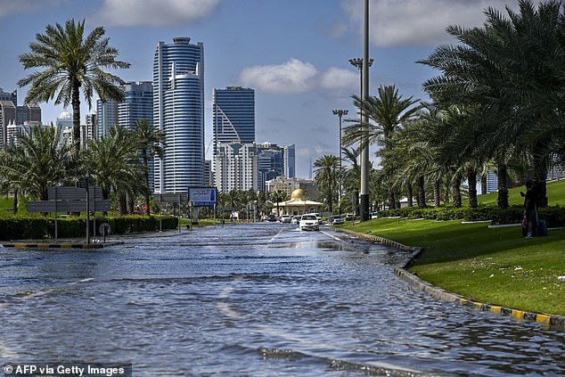 Residents and tourists in Dubai woke up to a surprising sight today as the sun shone down on the city after days of brutal rain and devastating floods.