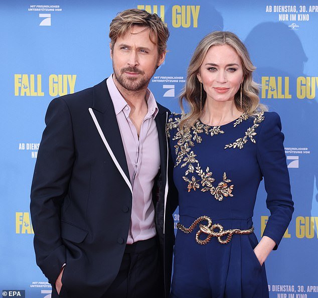 Emily Blunt, 41, and Ryan Gosling, 43, hit the red carpet on Friday at the Berlin premiere of their new film The Fall Guy