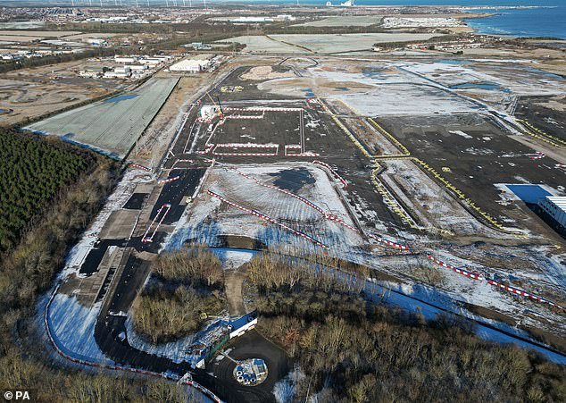 Sold: Plans for a massive electric car battery factory on a disused site in Blyth, Northumberland (pictured), were abandoned when Britishvolt, the company behind the project, collapsed