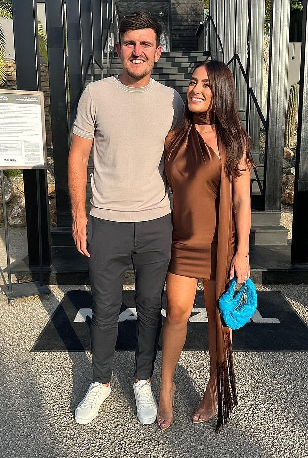 England centre-back Harry Maguire pictured with his wife Fern Maguire