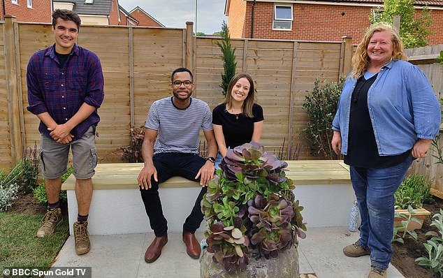 Charlie Dimmock (far right) has been delighting viewers for over twenty years, and some may remember that she started revamping gardens way back in 1997 on BBC's Ground Force (pictured in 2022 on Garden Rescue)