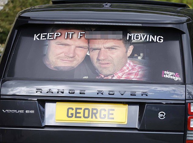 A car decorated for George's funeral which took place at the Weeley Creamtorium earlier today