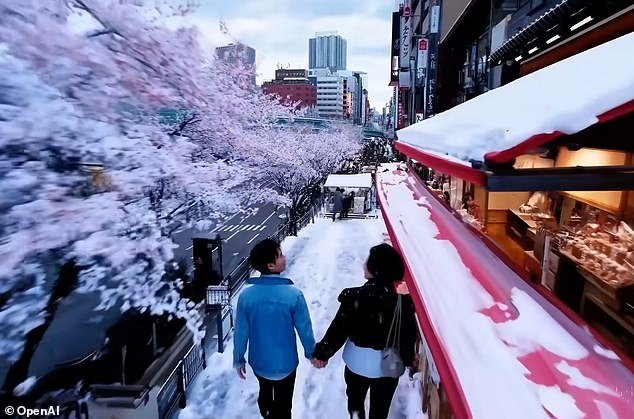 This frame of an AI-generated video of Tokyo, taken by OpenAI's Sora, shocked experts with its 'terrifying' realism
