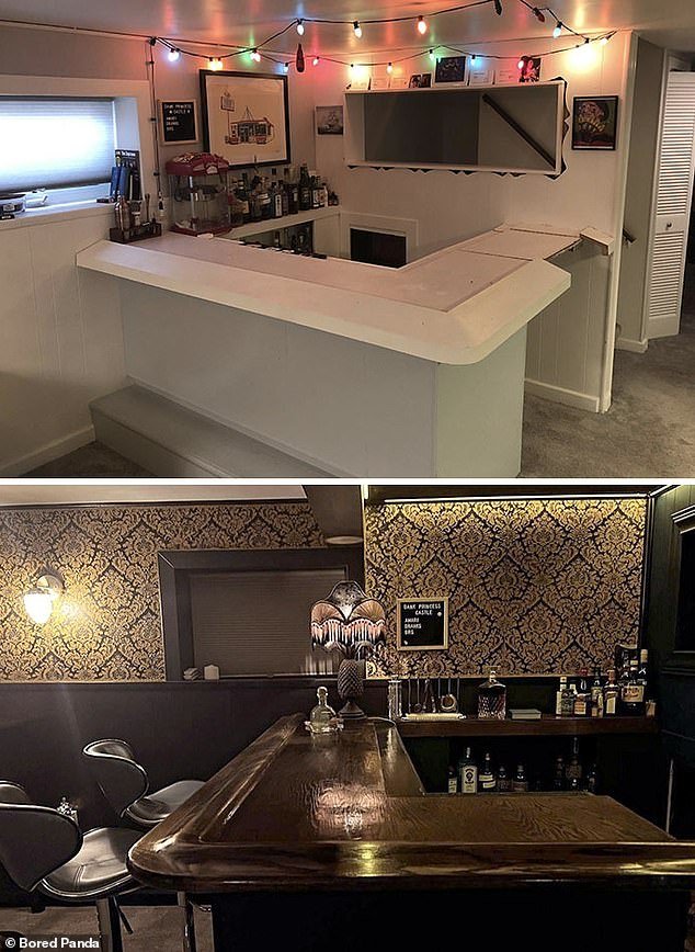 People from all over the world shared how they outdid themselves with these stunning room transformations on Reddit - and Bored Panda collected the best in an online gallery.  This Chicago native took their basement bar to the next level by creating a speakeasy atmosphere