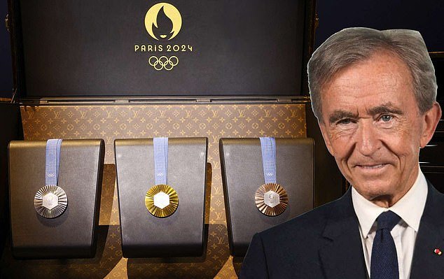 Influence: LVMH boss Bernard Arnault – the richest man in the world – with the Olympic Games medals