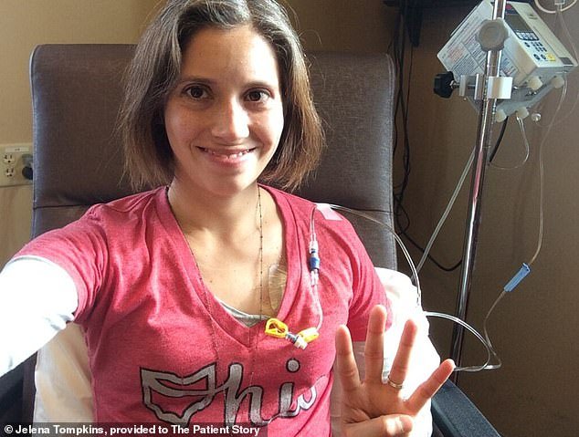 Jelena Tompkins was just 34 years old in 2016 when she noticed her gas smelled stronger than normal.  She was diagnosed with stage three rectal cancer