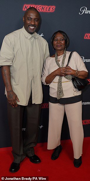 Idris' mother Eve, who previously attended his premieres with Idris, looked as proud as possible as she posed next to her son