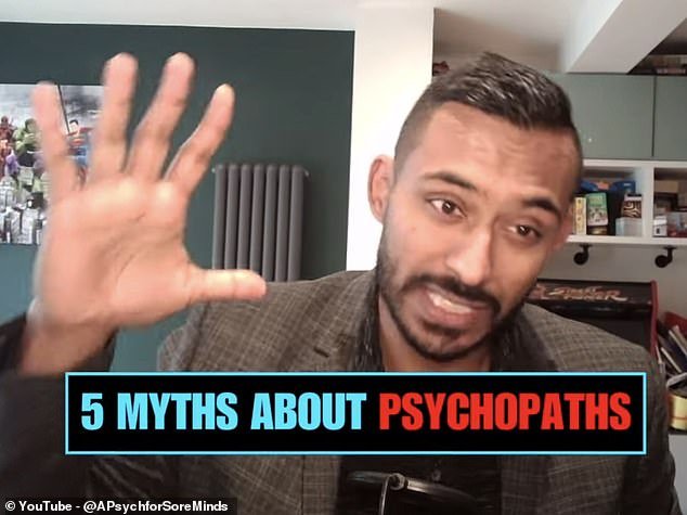 Forensic psychiatrist Dr.  Sohom Das (pictured) recently shared 5 myths about psychopaths in a YouTube video