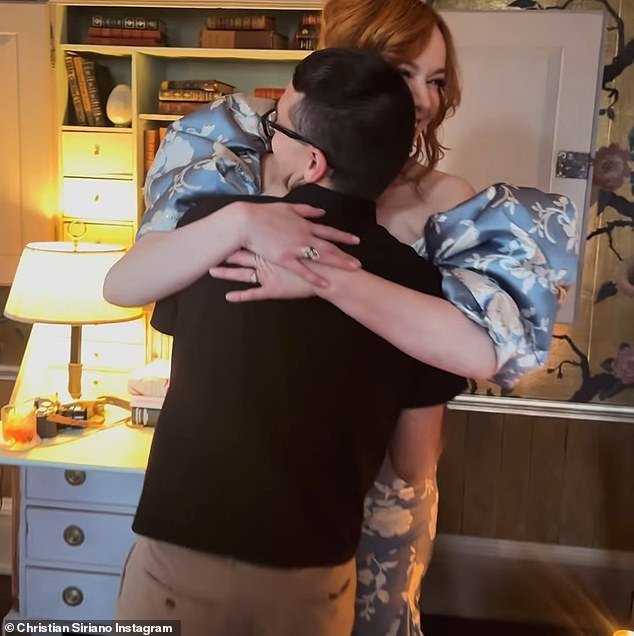 A video clip showed the two stars sharing an embrace