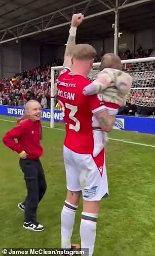 Controversial Irish star James McClean greeted Wrexham fans as he sang an anti-King song
