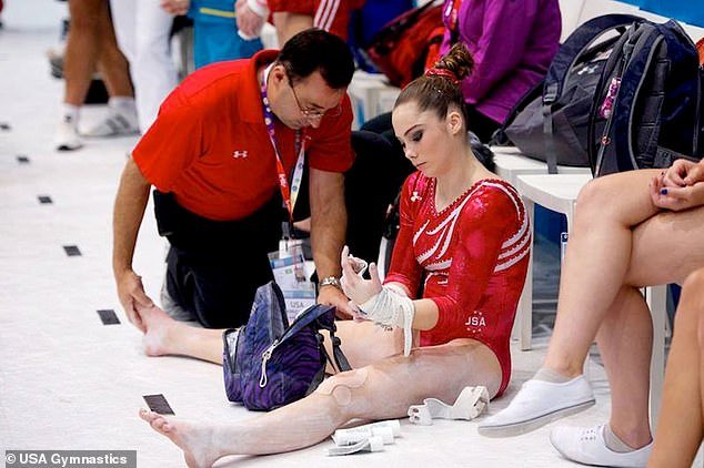 Nassar admitted to sexually assaulting the athletes while he worked at Michigan State University and USA Gymnastics, which trains Olympians.  Pictured: Nassar with McKayla Maroney