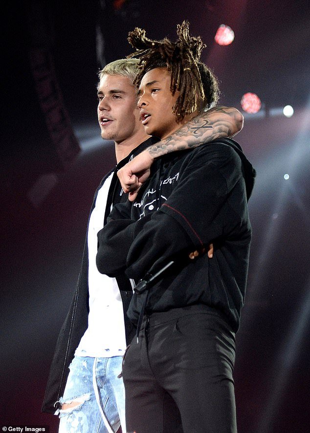 Justin Bieber and Jaden Smith rekindled their bromance during an epic encounter at Coachella on Saturday;  seen in 2016