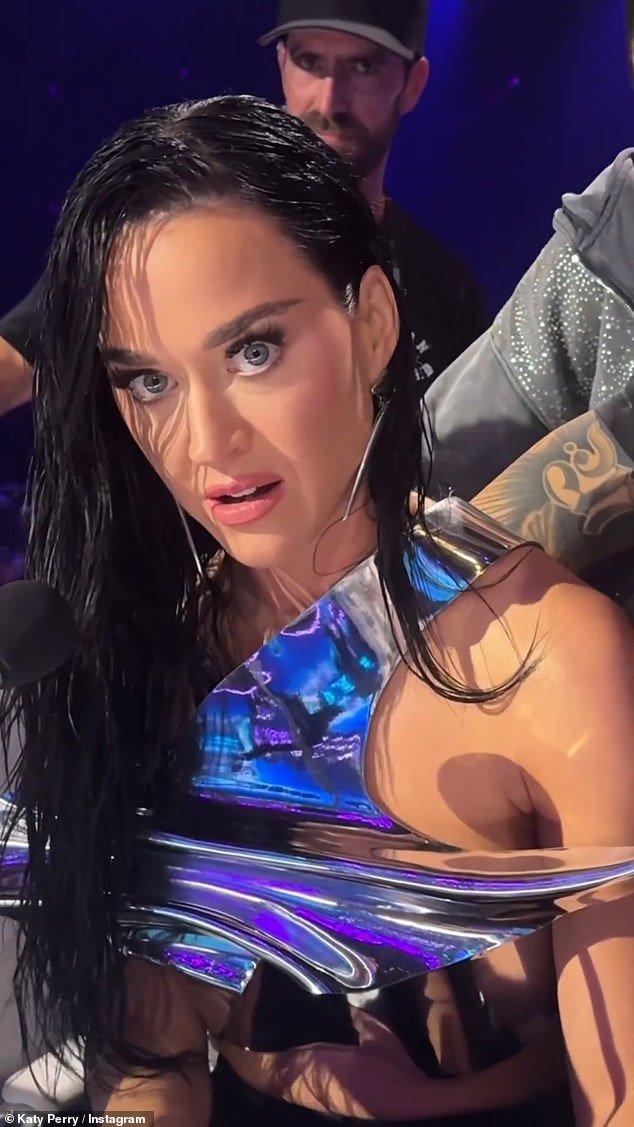 Katy Perry felt the full power of music on Monday night's episode of American Idol and joked that a performance gave her top break