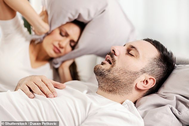 More than 1.5 million people in Britain suffer from sleep apnea, where heavy snoring disrupts their breathing (stock image)