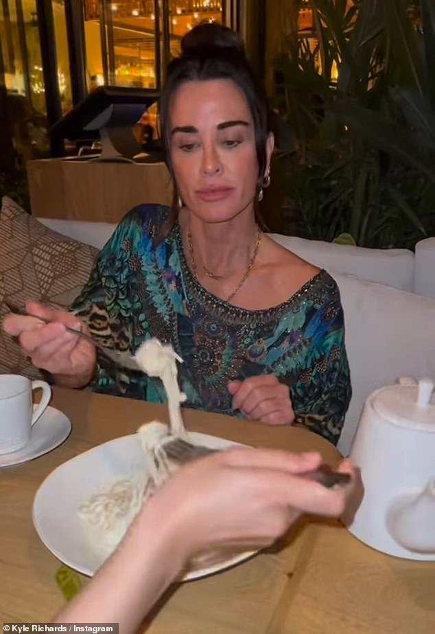 Kyle Richards, 55, took to Instagram on Saturday to show off her relaxing vacation in Los Cabos, Mexico at the Chileno Bay Resort, along with her two eldest daughters